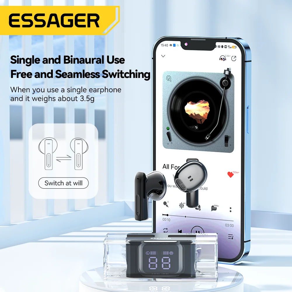 TWS-наушники Essager E90 с микрофоном и сенсорным управлением |