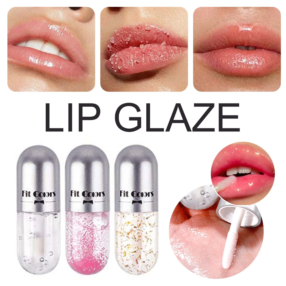 Mini Capsule Lip Gloss Oil Transparent Shiny Foil Lip Plumping Oil Nourish Lip Moisturizer Plumper Lip Makeup