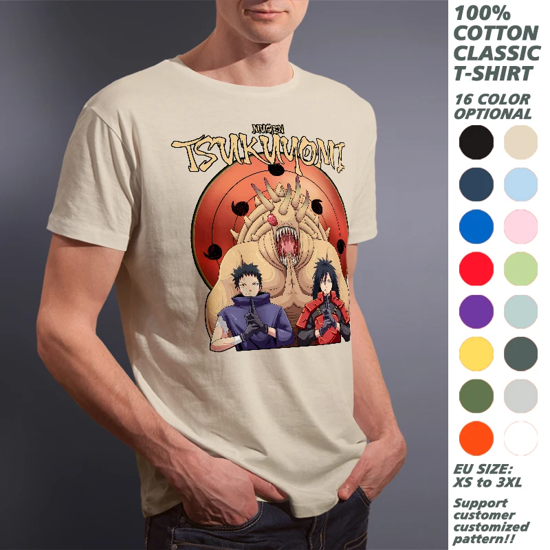 

Uchiha Obito Madara Narutos Printed T Shirt For Men Women Cotton Casual 16 Color Short Sleeve T-shirts Unisex Summer Clothing