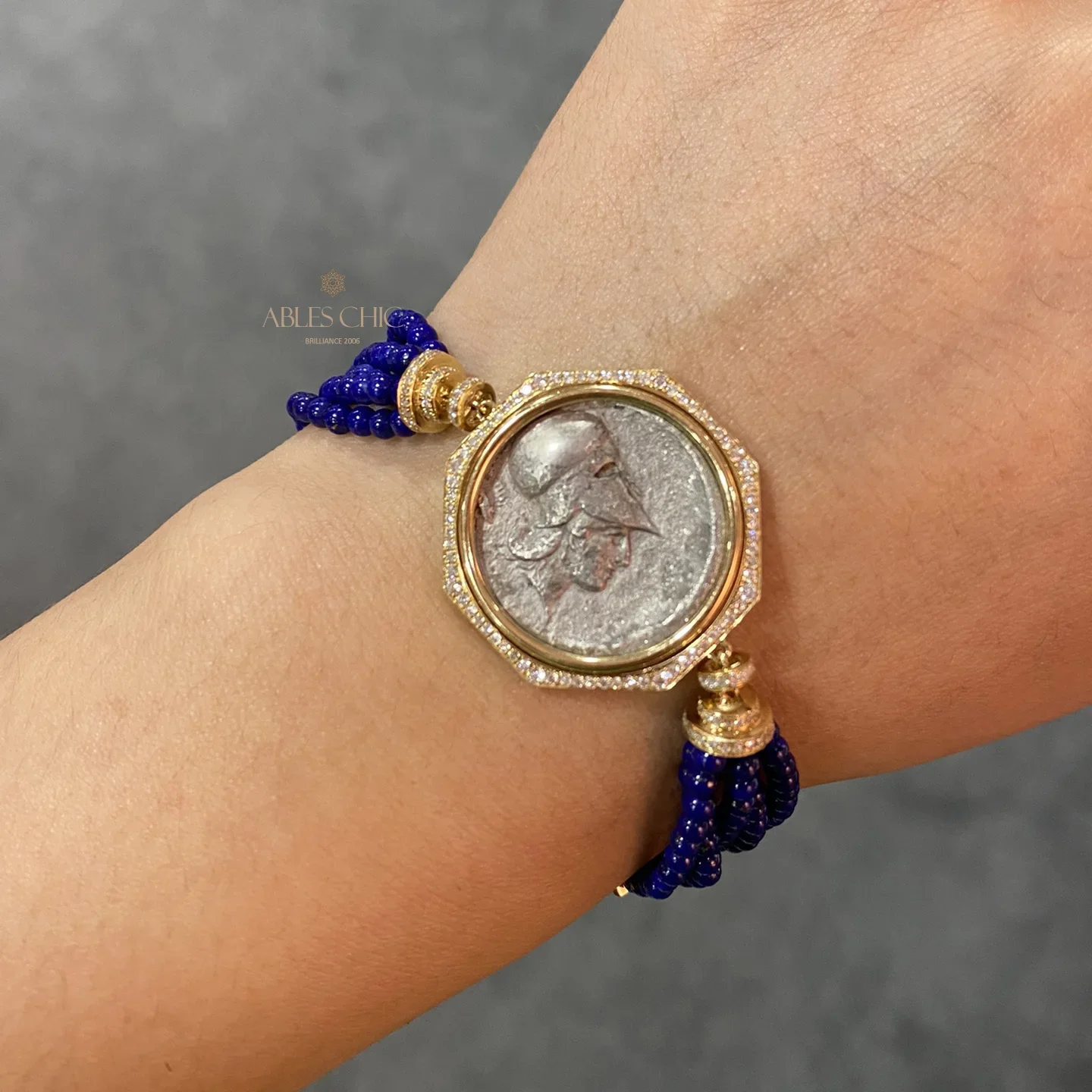 Аутентичный древний византийский бриллиантовый браслет из множества нитей с