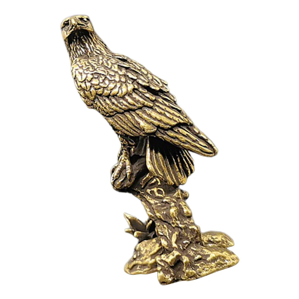 

Eagle Statue Brass Figurine Sculpture Decor Miniature Ornament Animal Bird Tabletop Desktop Car Decoration Dashboard