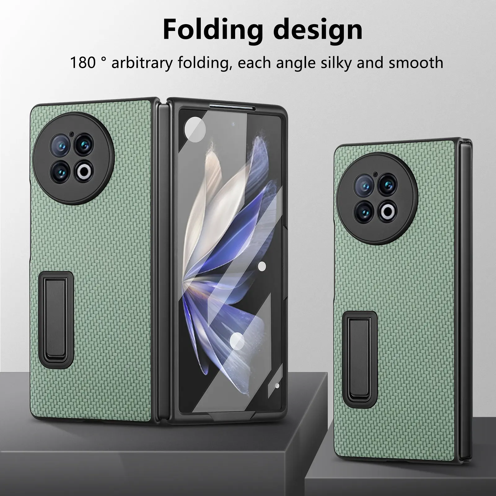 Fiber Pattern Phone Funda for ViVo X Fold 2 Case Precision Hole Full Protect Stand Shockproof Cover with Protective Film Screen