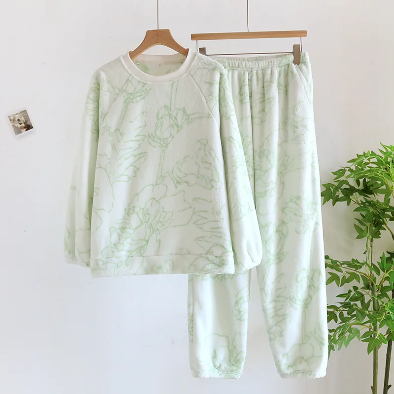 Осенне-зимняя плотная бархатная теплая домашняя одежда нижнее белье пижамы