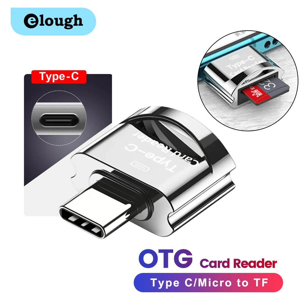

Elough OTG To TF Card Reader Type C Micro SD Card Adapter For Poco Samsung Huawei Realme Xiaomi PC Laptop Flash Drive OTG Reader
