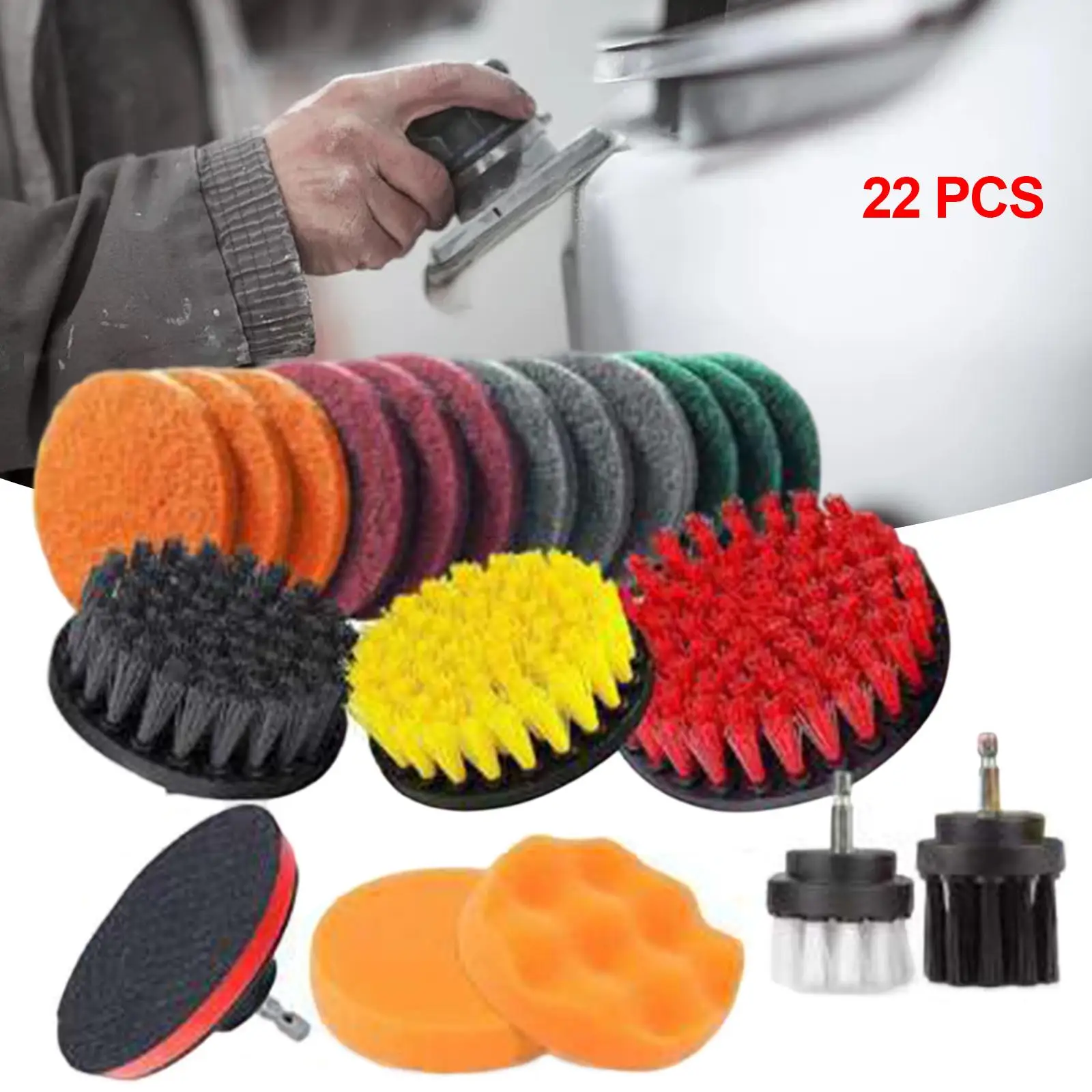 

PP Kit Cleaning Tool Replacement 22 Pieces for Car Bathtub Floor