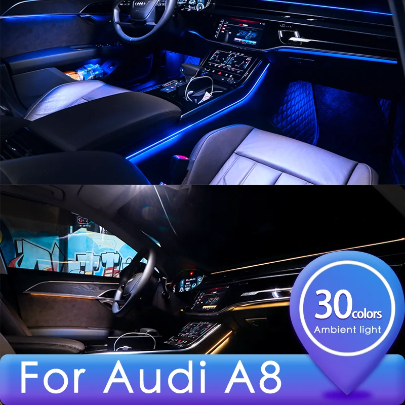 

For Audi A8/D5 30 Colors Atmosphere Light Car Interior Ambient Light Accessories Upgrade Configuration Lifting Speakers