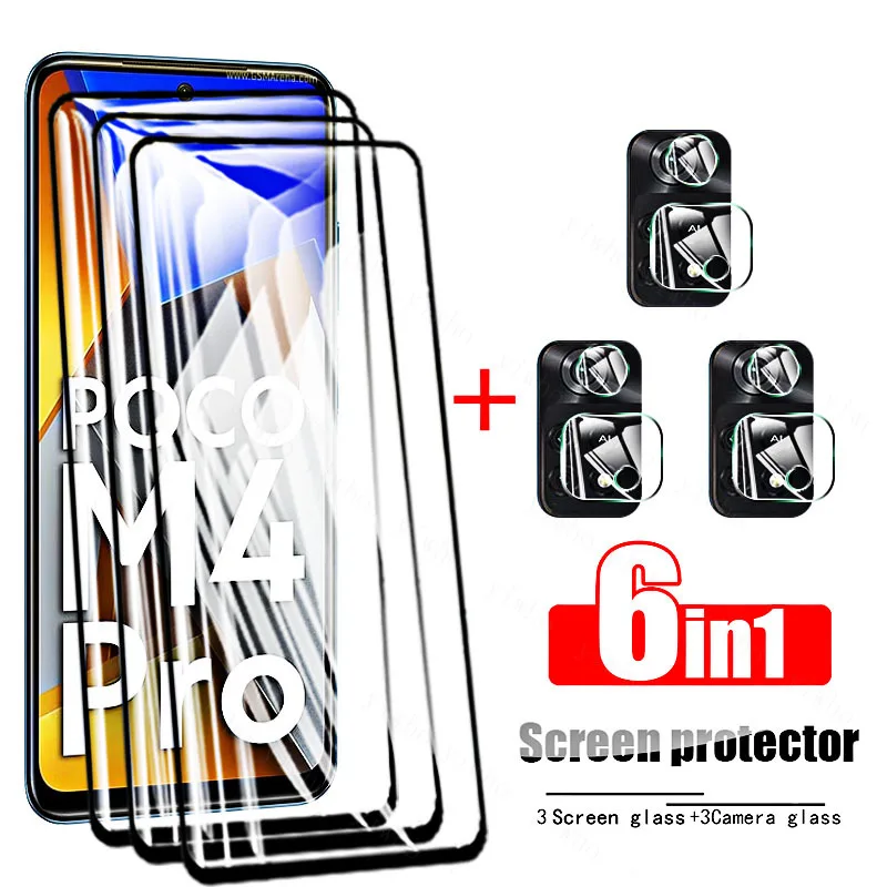 

For Poco M4 Pro Glass for Xiaomi Poco M4 Pro 5G Tempered Glass Poko M4Pro X4 NFC Screen Protector on PocoM4 Pro Protective Lens