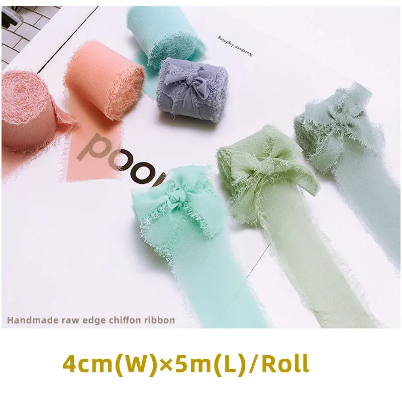 Шифоновые ленты с необработанными краями подарочные коробки букеты переплетные