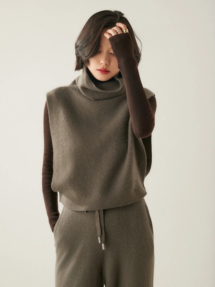 Женский кашемировый свитер ANGEL's 100% жилет водолазка пуловеры без рукавов