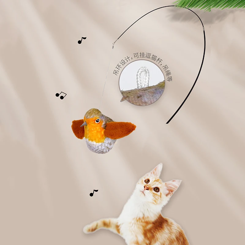 Интерактивная плюшевая игрушка-птица для кошек - игрушка домашних животных