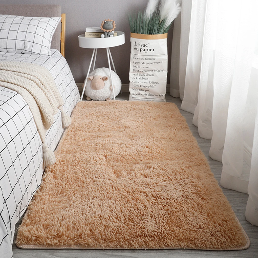

Plush Carpet Floor Mat Solid Color Pad Decoration Area Rug Atmospheres