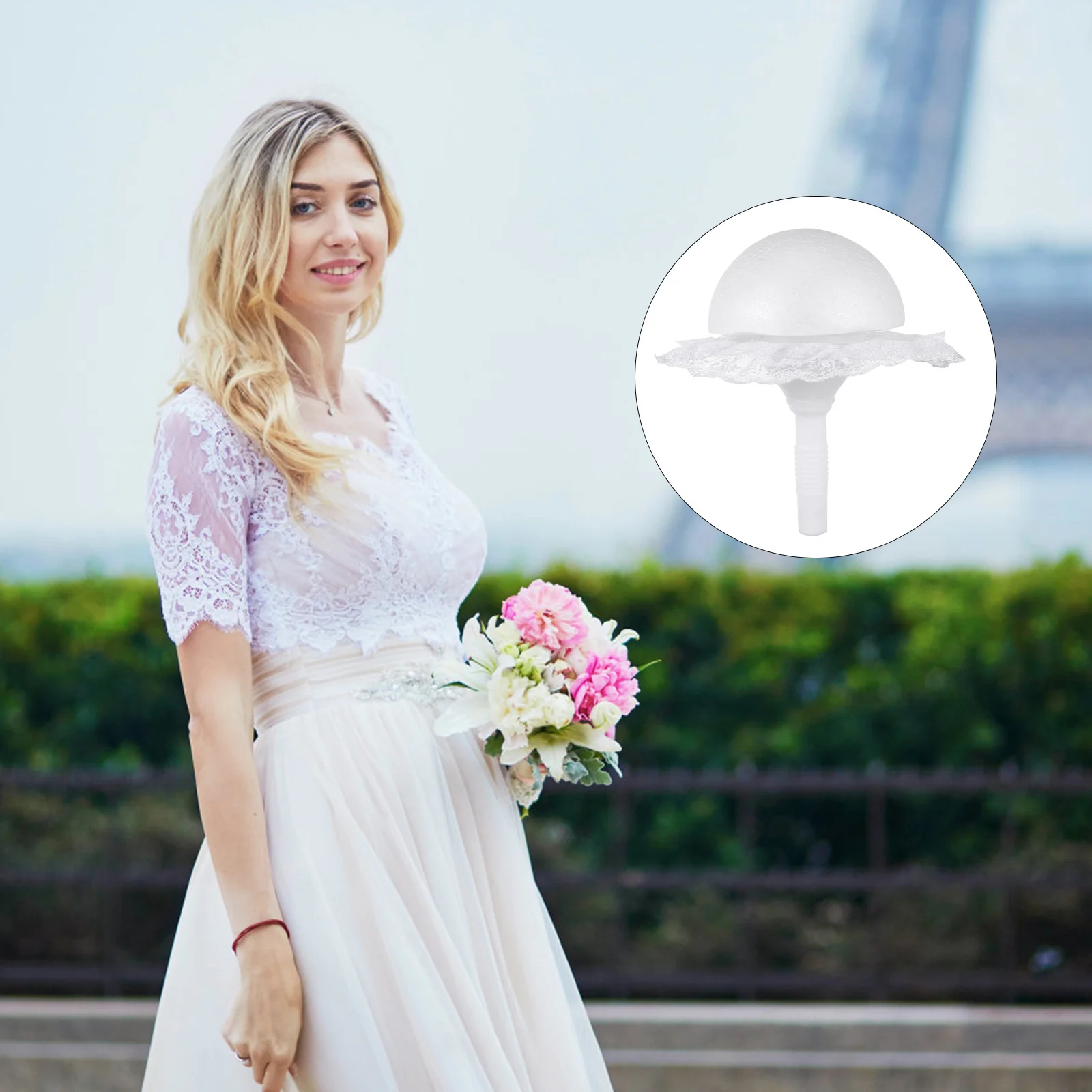 

Bouquet Holder Flower Wedding Bridal Diyhandleartificial Bride Flowers Holders Arrangement Stand Support Fresh Decor Set