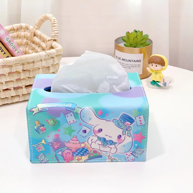 Kawaii Sanrio аниме HelloKitty Kuromi Melody салфетки для настольного компьютера Box милый