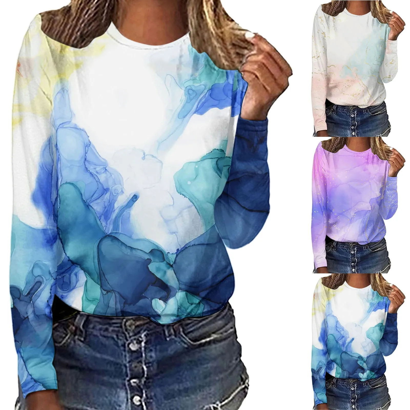 

Женская футболка с коротким рукавом и градиентным принтом