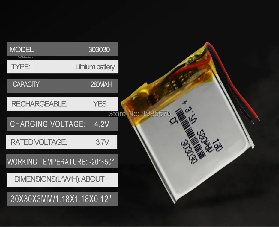3.7v 210mAh 303030 Rechargeable Lipo Battery For GPS Camera Power Bank Tablet Electric Toys DVD Lithium Polymer