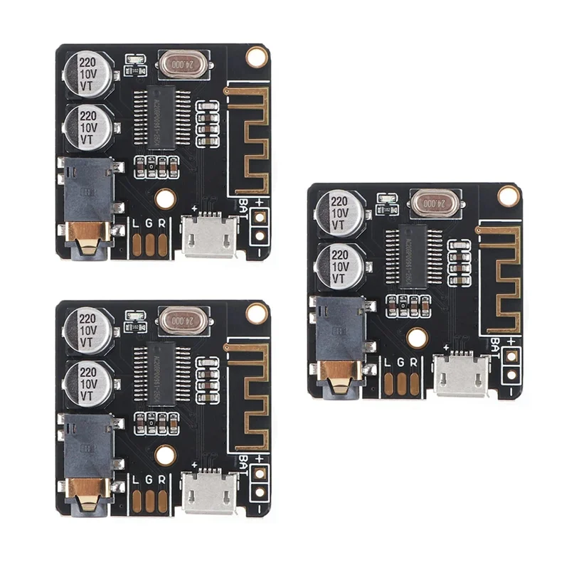 

3Pcs Bluetooth Audio Receiver Board B T 5.0 DIY Stereo Audio Amplifier 3.7-5V Car Speaker Amplifier Wireless