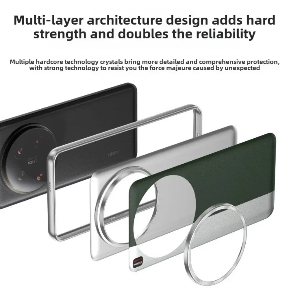 Роскошный кожаный чехол с гальваническим покрытием для Xiaomi 15 Ultra Mi 14 13 Ultra с металлической рамкой для объектива для Xiaomi 15 Ultra Shockproof Funda (art.: 3920cd45ccdda) - 3920cd45ccdda