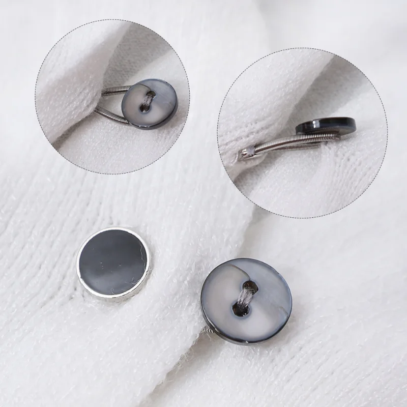 10pcs Metal Collar Buttons Extenders Elastic Button Extender Neck Extenders for Shirt Coat Jeans Pants Waist Flexible Button
