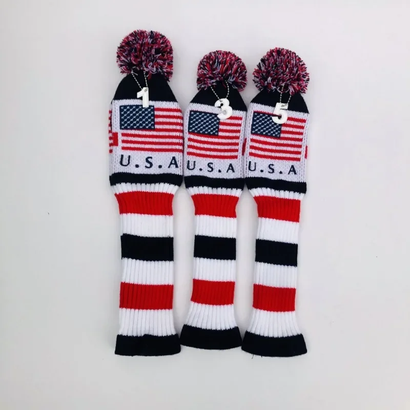 Трикотажные чехлы для носков с помпонами гольфа 3 шт./компл. деревянные головные