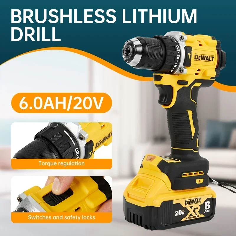 Фото Dewalt DCD805 Аккумуляторная ударная дрель Комплект голого инструмента 20 В МАКС. 1/2 дюйма Аккумуляторные электроинструменты Электродрель 전동드릴 dremel №1
