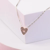 valentines sparkling freehand heart necklace sterilng silver chain woman jewelry making fits original charms mothers day