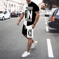 summer mens 3d fashion printing casual men sets short outfits tshirt shorts male tracksuit oversized clothing 2 pieces suit