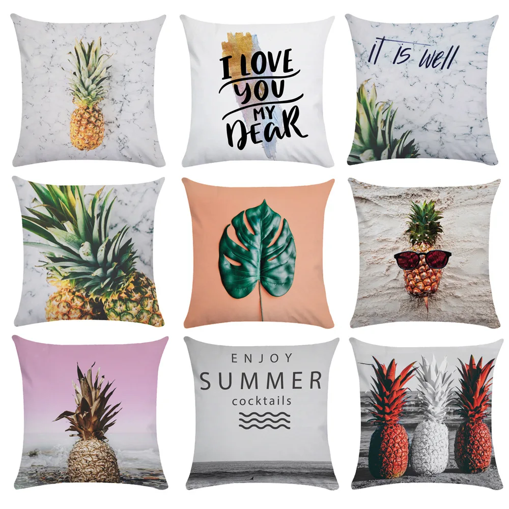 

Tropical Fruit Pineapple Pillowcase Summer Pillow Covers Decorative Bed Sofa Living Room Pillows Case for Living Room Aesthetics