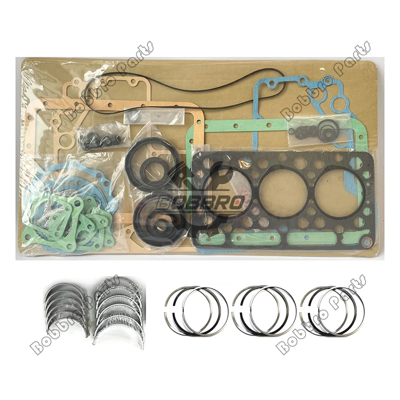 

D1703 D1703E Full Gasket Kit With Piston Rings Main Rod Bearing Set For Kubota Tractor L3400 KL285 Excavator 530 535 Loader R430