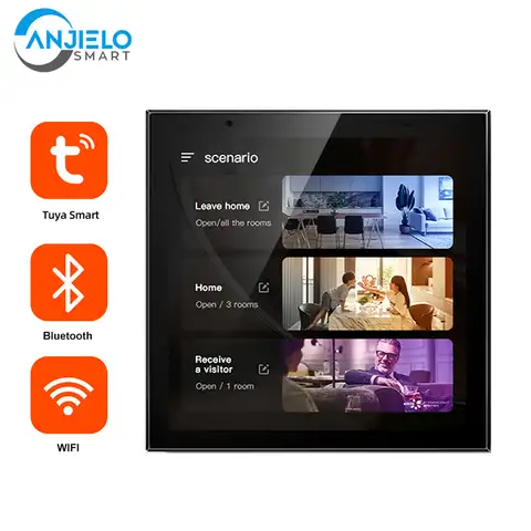 Панель управления умный дом Anjielosmart с 4-дюймовым цветным сенсорным экраном, Wi-Fi, пульт дистанционного управления вашими видами умных бытовых ...