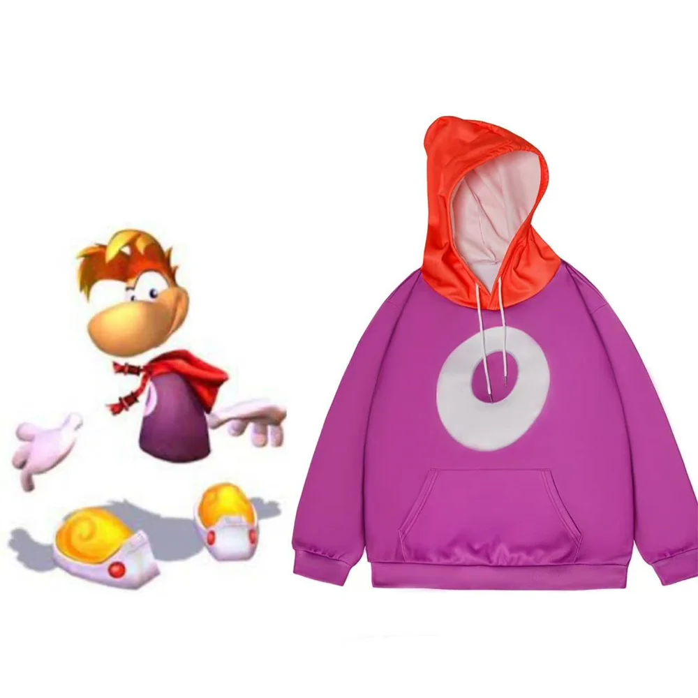 Мужской косплей костюм Rayman фиолетовый свитшот
