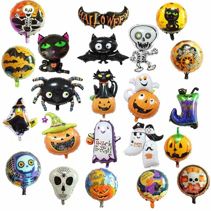 Mini Halloween Pumpkin Ghost Balloons Decorations Spider Foil Balloons Inflatable Toys Bat Globos Halloween Party Supplies