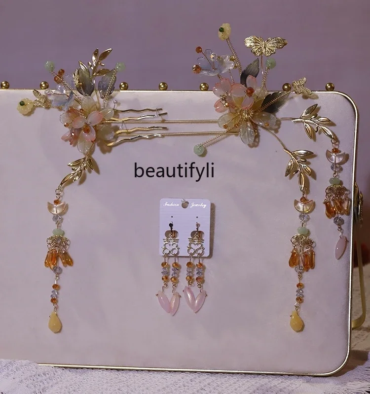 Новая китайская антикварная одежда Xiuhe свадебный головной убор заколка для волос