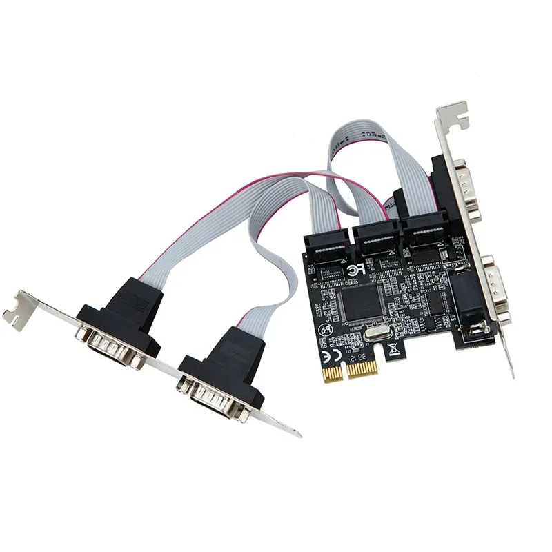 PCI express Добавить карту 4-портовую последовательному подъемную Multi RS232 DB9 COM-порт