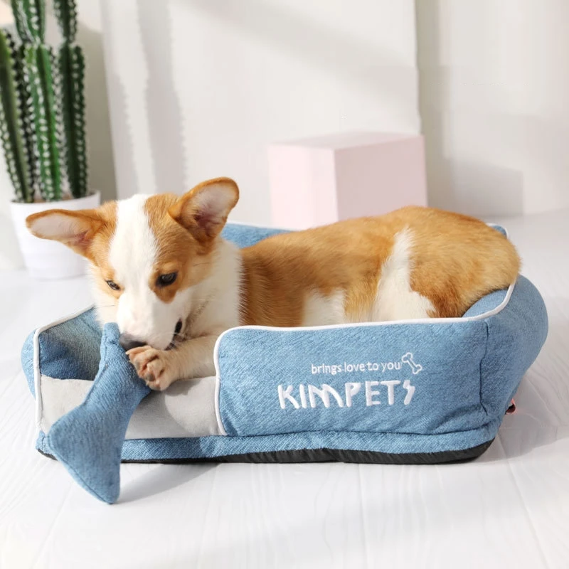 

Bed for Dog Cat Pet Soft Plush Kennel for Medium Small Detachable Washable Dog Sofa Bed Cushion Autumn Winter Warm Dog Bed Nest