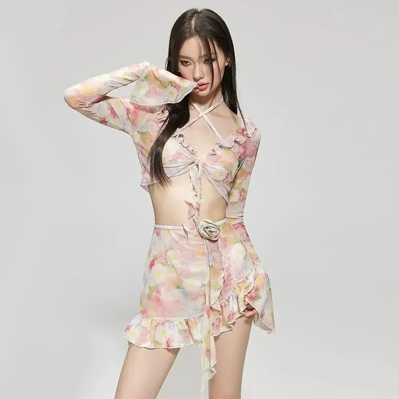 Y2k цельный купальник женский милый с принтом для девочек летние женские монокини