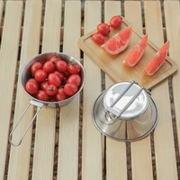 outdoor 304 stainless steel folding cup portable camping cutlery picnic wide mouth teacup travel mountaineering water cup
