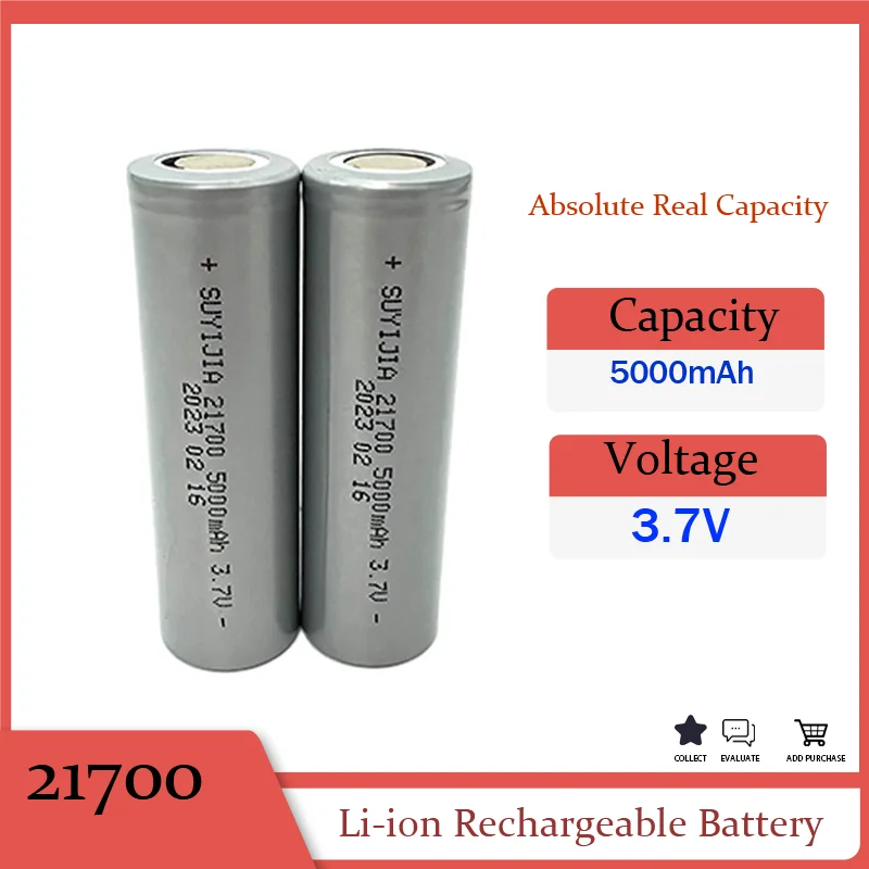 SUYIJIA  21700 3.7V 5000mAh Lithium Rechargeable Battery 35A High Current for Screwdriver EV Car Electric Bicycle Spare Battery