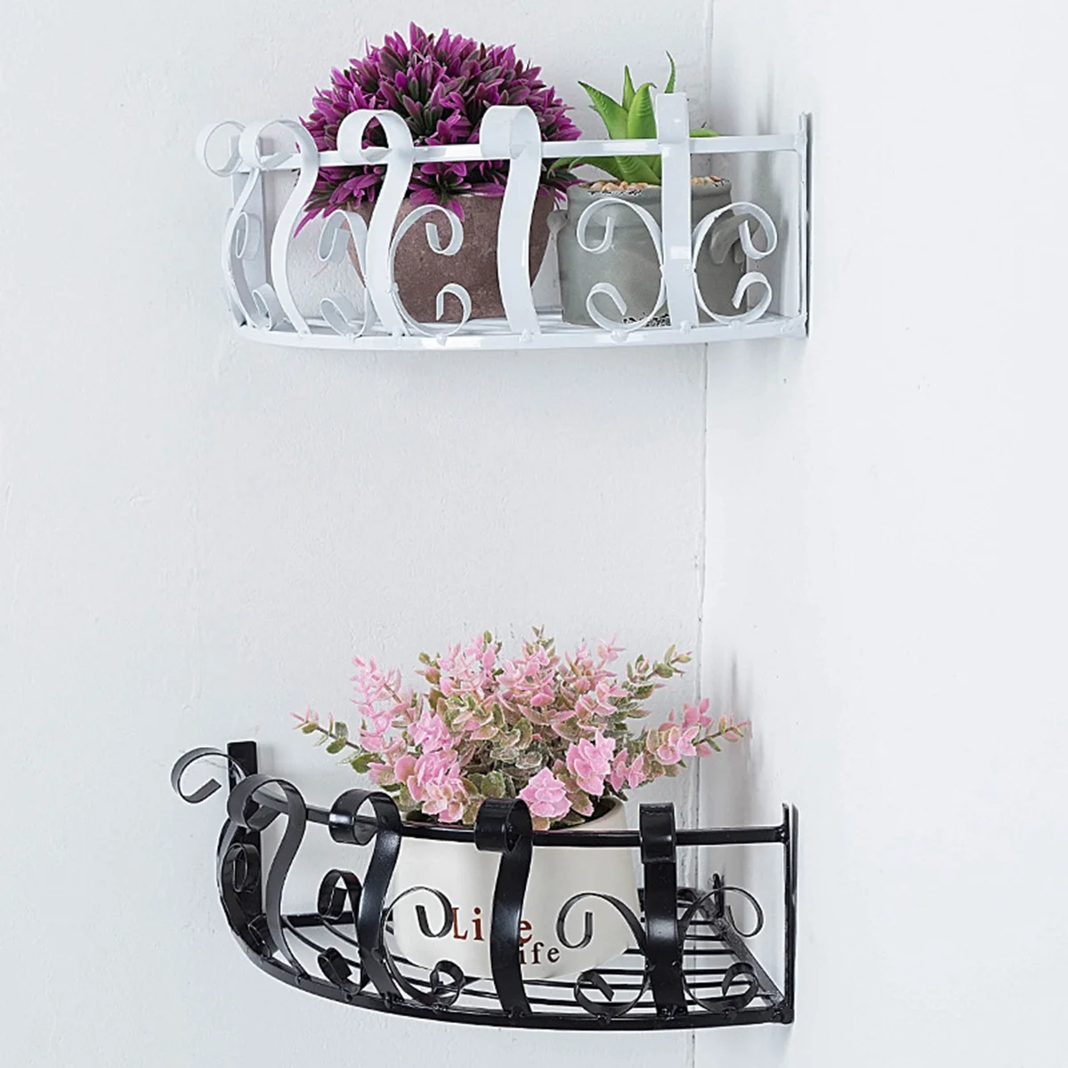 

Hanging Planters Flower Pots Garden Pots Balcony Planters Semicircle Wall Hanging Bucket Flower Holders for Indoor Garden Home