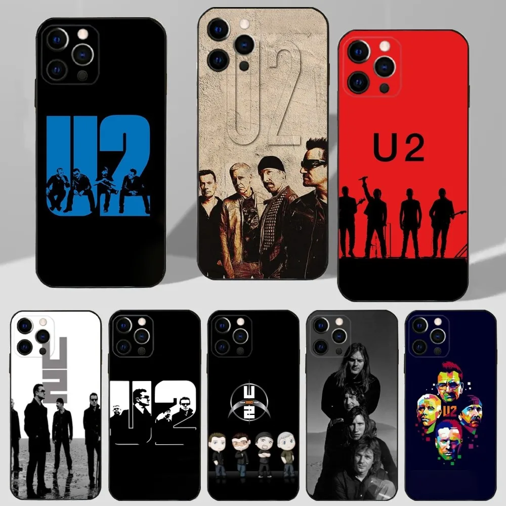 U-U2 Band P-Pops Phone Case For iPhone 16 15 14 13 12 11 Plus Pro Max XS X XR SE Mini 8 7 Soft Silicone Black Cover