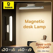 Baseus Desk Lamp Hanging Magnetic LED Table Lamp Chargeable Stepless Dimming Cabinet Light Night Light For Closet Wardrobe Lamp