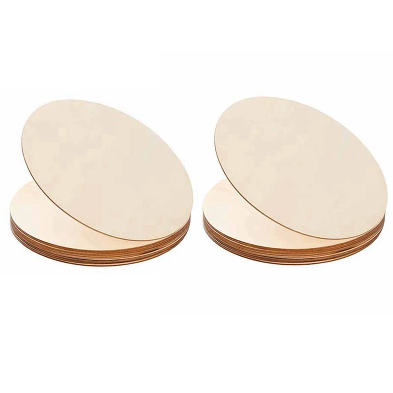 

20 шт., круглые диски из натурального дерева, 4 дюйма и 4,7 дюйма