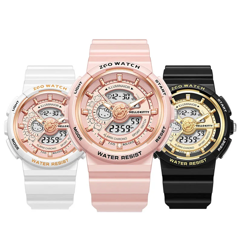 

Cute Hello Kitty Cinnamoroll Watch Anime Cartoon Digital Electronic LED Luminous Rubber Wristband Quartz Watches Kids Gifts