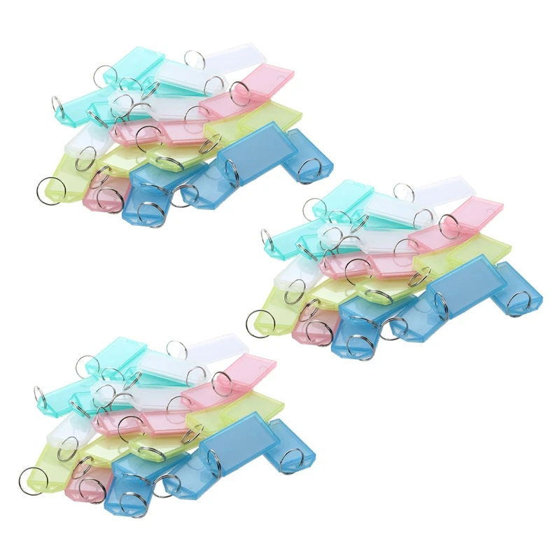

75 Pcs Multicolor Plastic Key ID Label Tags W Split Ring Keyring