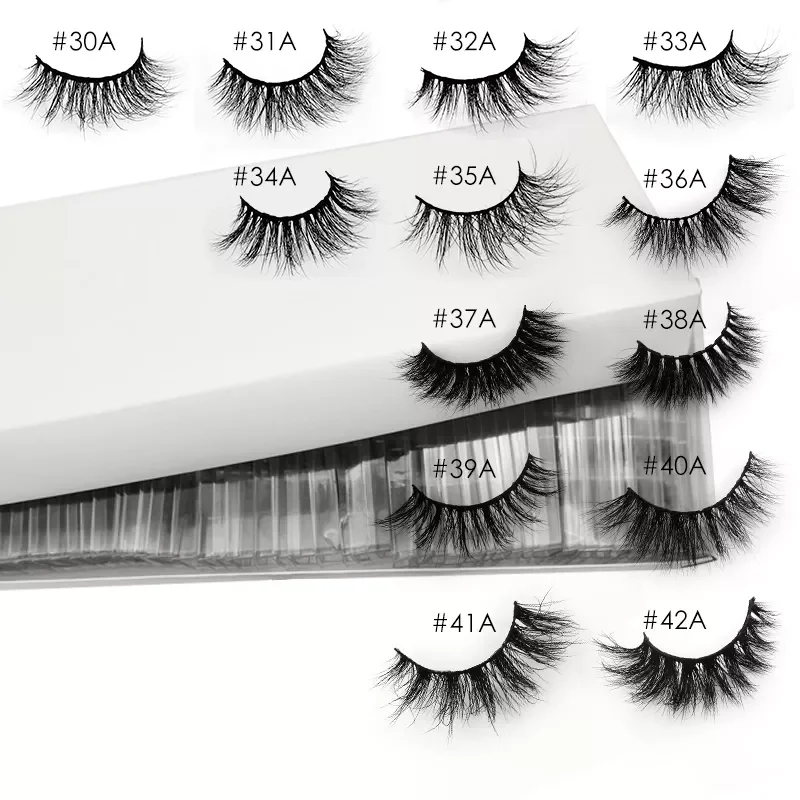 

NEW2023 wholesale 20/30/40/50 pairs bulk fluffy mink lashes volume 3d/5d false eyelashes extension custom label natural lash mak