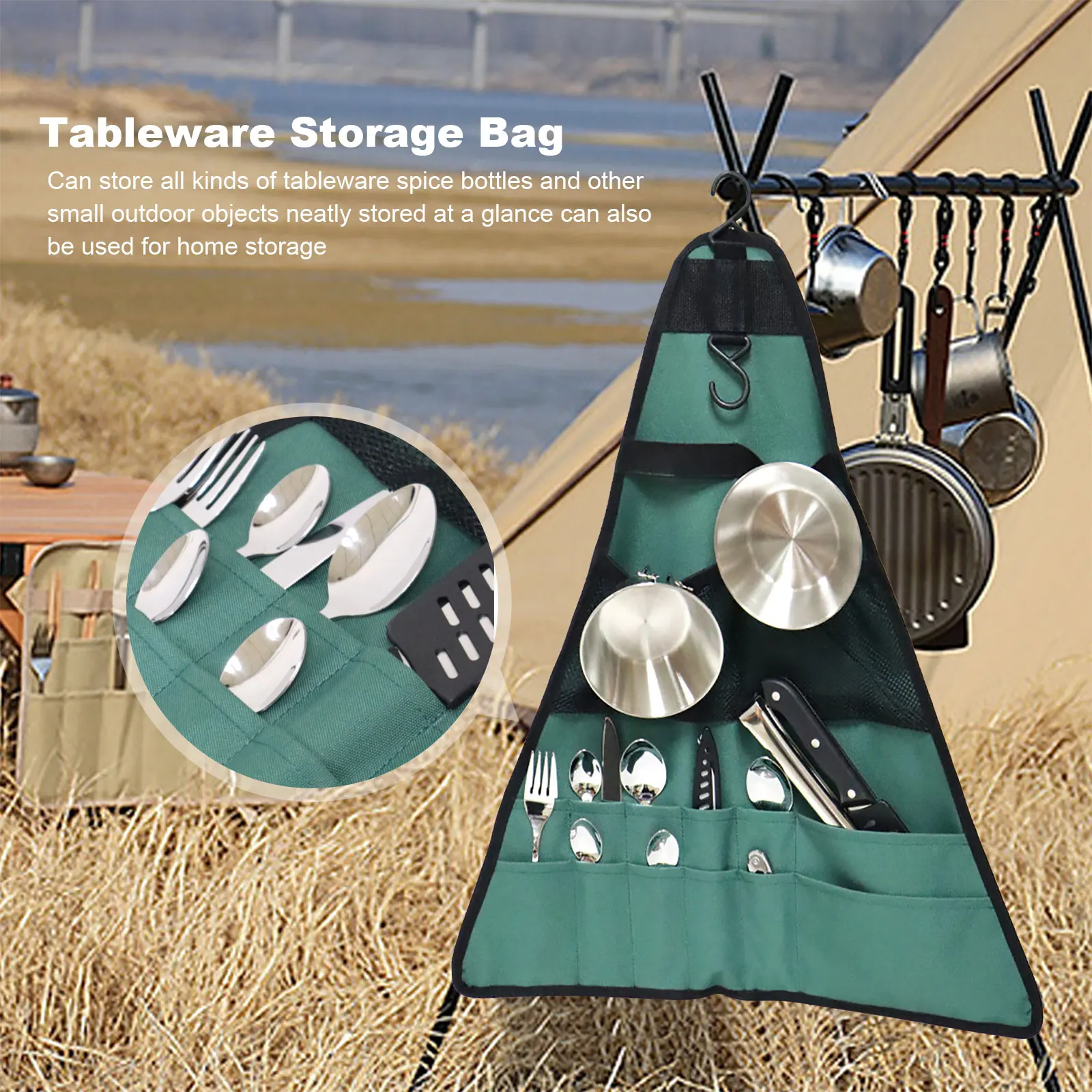 

Tableware Storage Bag - Outdoor Portable Utensil Outdoor Triangle Camping Equipment Bag Portable Accessories