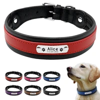 personalized dog collar leather collar for big large dogs anti lost adjustable pet id tag collars german shepherd pitbull