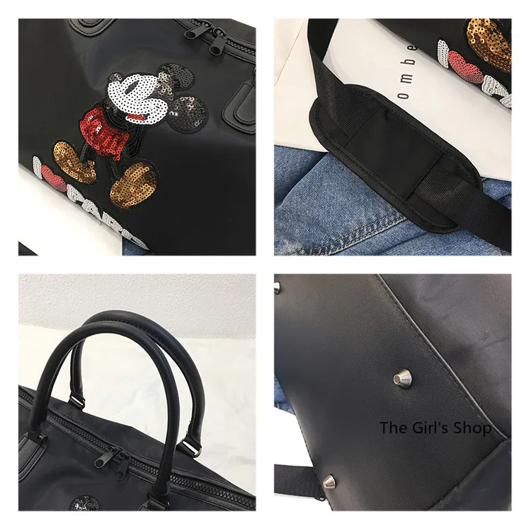 Disney New Women's Travel Bag Luxury Fashion Fitness Luggage Bag Oxford Cloth High Quality Men's and Women's Travel Tote Bag