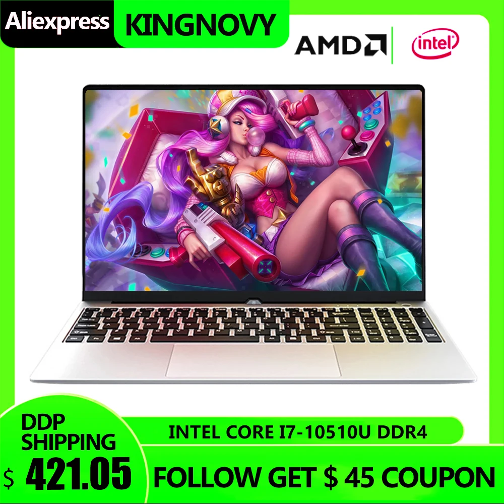 Тонкий ноутбук 15 6 дюйма Full HD IPS Intel i7-10510U i5 10210U процессор 16 Гб DDR4 512 SSD подсветка KB