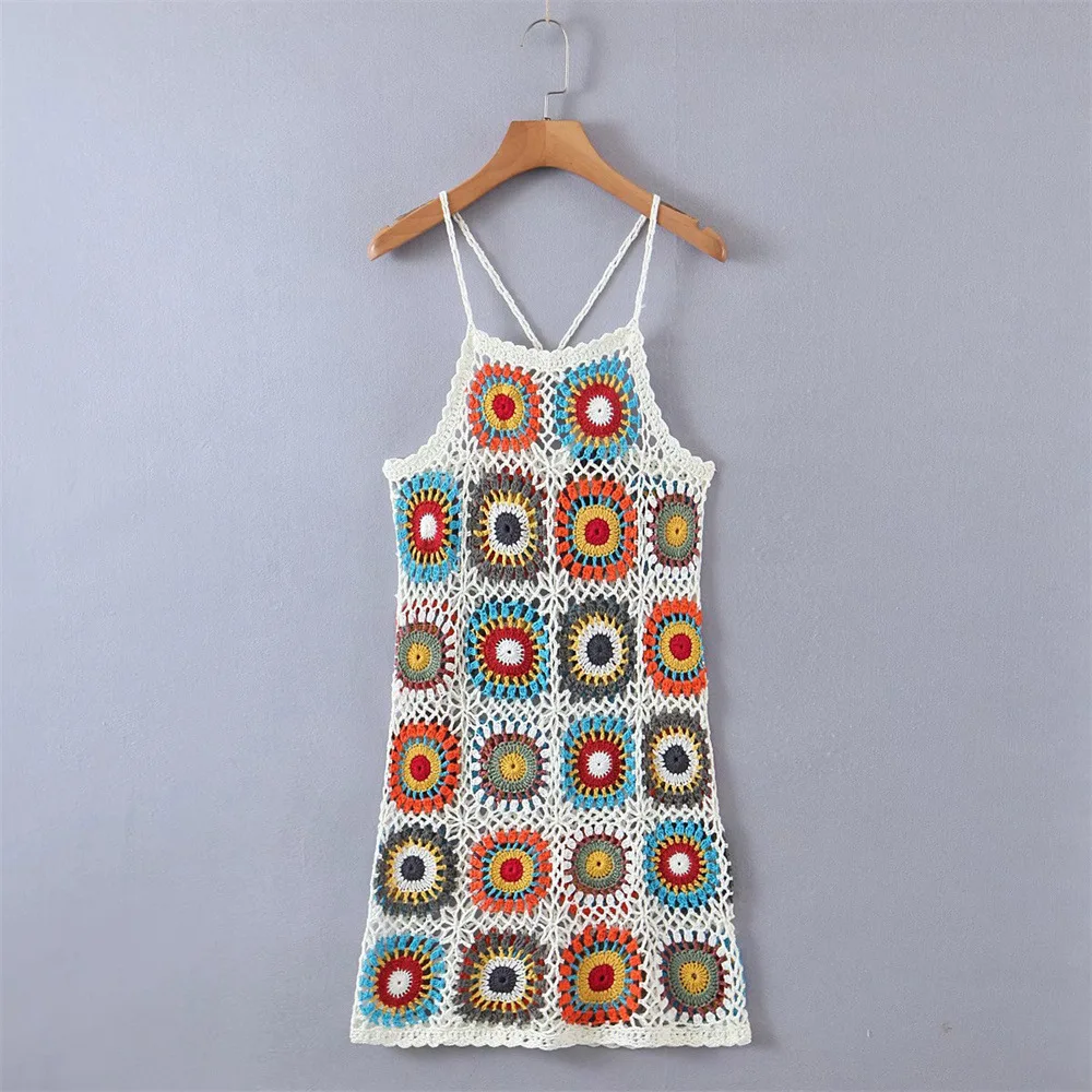

Braided grandmother plaid vest skirt female American blogger contrast color stitching knitted suspender dress