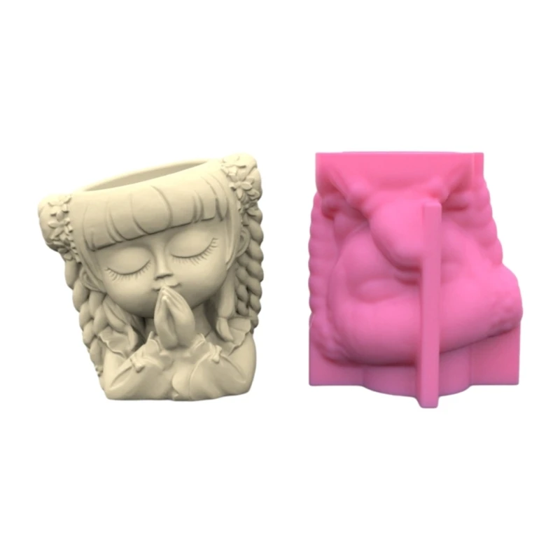 

DIY Cutet Молитва Девушка Цветочный Горшок Силиконовые Формы Держатель Ручки Форма Из Эпоксидной Смолы Сочный Кашпо Изготовление